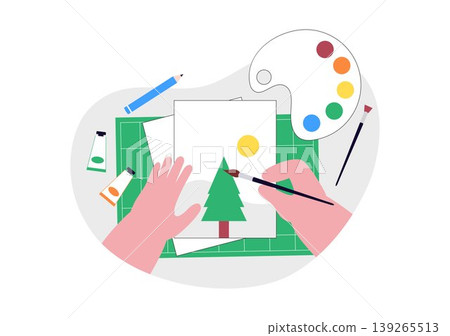 DIY Class Vector Illustration Featuring Craft Workshop Creative Handmade Activities, Pottery, Painting, Sewing, Art Learning, Hobby Studio Design DIY Class Vector Illustration Featuring Craft Workshop Creative Handmade Activities, Pottery, Painting, Sewing, Art Learning, Hobby Studio Design 139265513