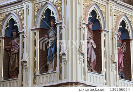 The evangelists on the pulpit in the church of Saint Matthew in Stitar, Croatia The evangelists on the pulpit in the church of Saint Matthew in Stitar, Croatia 139266064