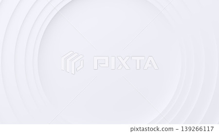 White concentric ring 3D rendering abstract background 139266117