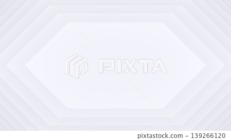 White hexagonal concentric 3D rendering abstract background White hexagonal concentric 3D rendering abstract background 139266120