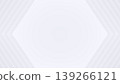 White hexagon with outer outline, 3D rendering, abstract background. 139266121