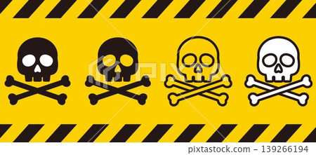 A set of skull and crossbones illustrations. Skeleton icons. A set of skull and crossbones illustrations. Skeleton icons. 139266194