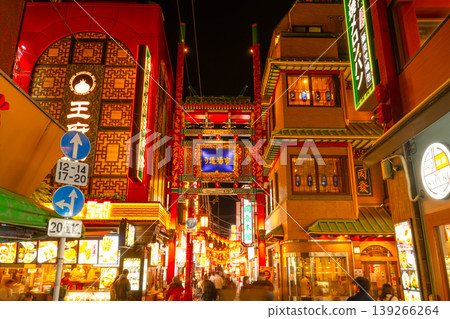 Yokohama Chinatown Market Street Night View 139266264