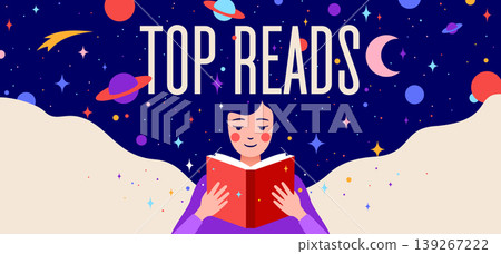 Book, Imagination, Dreams. Girl reading Book, Imagination, Dreams. Girl reading 139267222