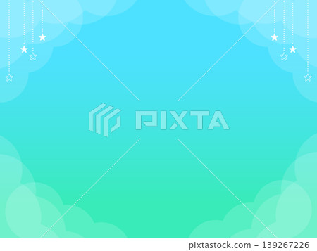 Dreamy Star and Cloud Gradient Background Material - Blue & Mint - Cute Pop Banner Illustration Dreamy Star and Cloud Gradient Background Material - Blue & Mint - Cute Pop Banner Illustration 139267226