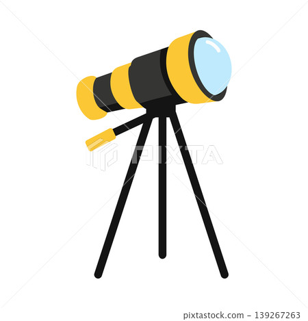 Telescope On Tripod For Sky Observation And Research 139267263
