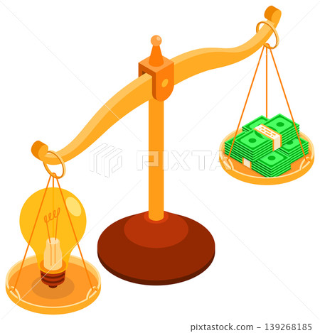 Money for Idea concept with scales 139268185
