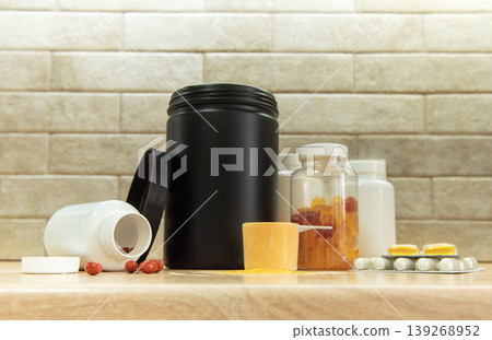 Nutritional supplements and protein powder for healthy lifestyle Nutritional supplements and protein powder for healthy lifestyle 139268952