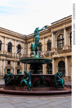 Hygieia fountain in courtyard of Hamburg City Hall in Germany 139269050