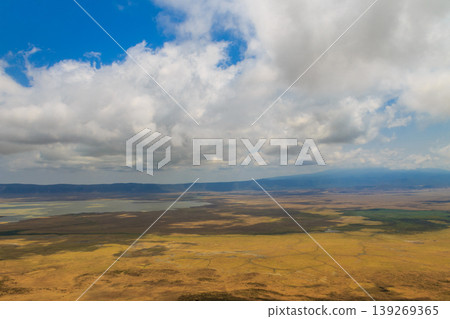 Aerial view of Ngorongoro crater national park in Tanzania 139269365