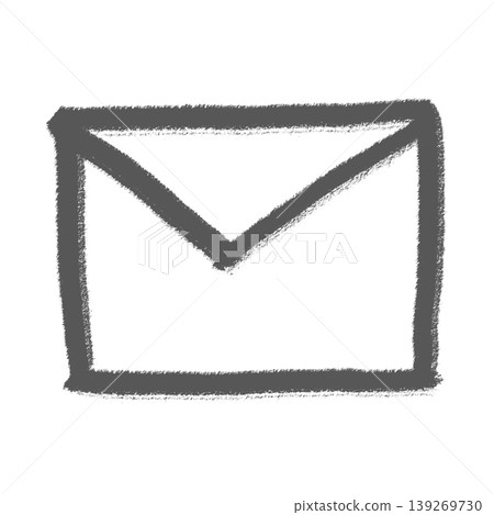 Hand-drawn monochrome envelope icon | Transparent, email, simple 139269730