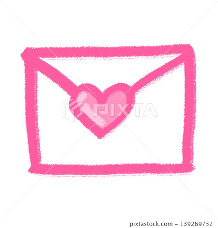 Hand-drawn pink envelope and heart | Love letter, transparent, cute 139269732