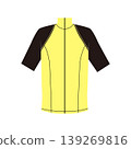 Illustration of a short-sleeved rash guard 139269816