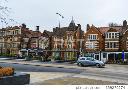 Oxford street with historic buildings England United Kingdom. Oxford street with historic buildings England United Kingdom. 139270274