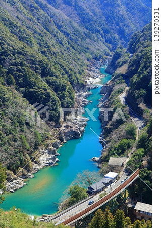 【德島縣】晴天的古峠峽和白川橋 【德島縣】晴天的古峠峽和白川橋 139270531