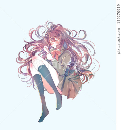 一名女學生躺下,閉著眼睛,淚水順著臉頰流淌下來。 一名女學生躺下,閉著眼睛,淚水順著臉頰流淌下來。 139270919