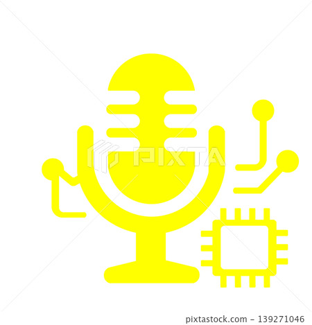A digital icon (yellow) that processes audio data from the microphone using AI. 139271046