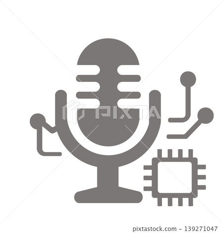 A digital icon (gray) that processes audio data from the microphone using AI. 139271047