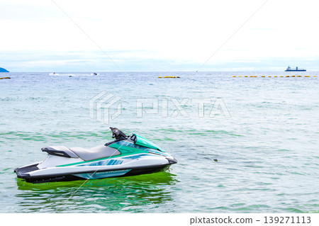 Jet ski floating in the sea 139271113
