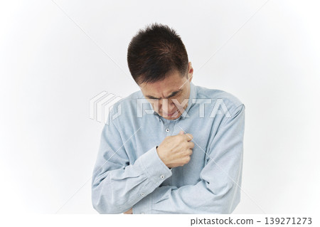 A worried man on a white background A worried man on a white background 139271273