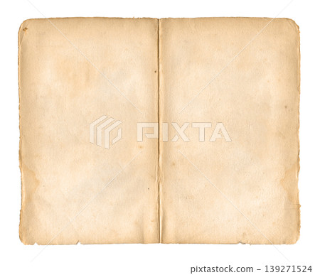 Vintage folded paper sheet isolated on white Vintage folded paper sheet isolated on white 139271524
