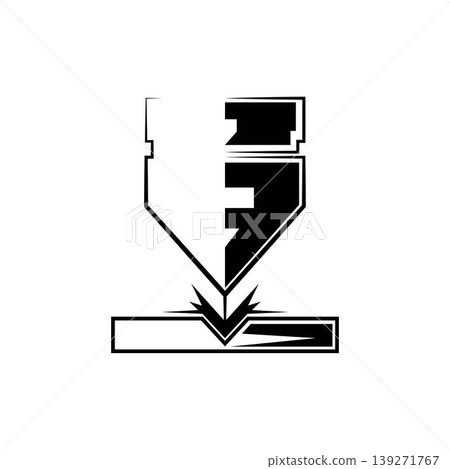 Laser Cutting Machine Logo Design Icon Vector Illustration. Laser Cutting Machine Logo Design Icon Vector Illustration. 139271767