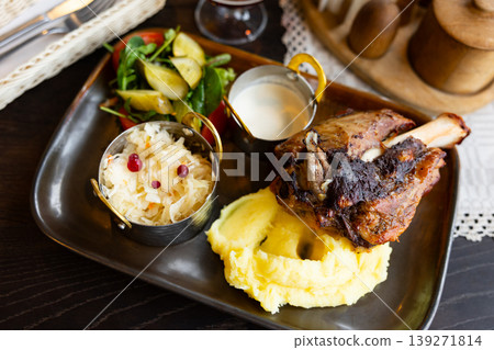 Baked pork hock - kepta karka, Lithuanian cuisine. Baked pork hock - kepta karka, Lithuanian cuisine. 139271814