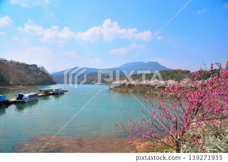 Enakyo Gorge in spring, Gifu Prefecture, with cherry blossoms in full bloom. Enakyo Gorge in spring, Gifu Prefecture, with cherry blossoms in full bloom. 139271935