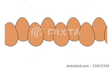 Egg Colored seamless horizontal border hand drawn illustration. Vector graphic line art. Perfect for cafe logo, branding, packaging, labels, and modern decor design. Egg Colored seamless horizontal border hand drawn illustration. Vector graphic line art. Perfect for cafe logo, branding, packaging, labels, and modern decor design. 139272542