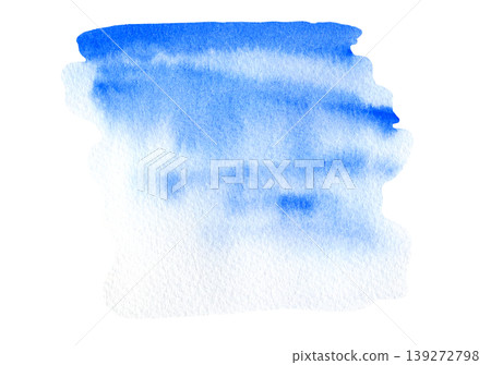Hand paint light ultramarine blue and white ombre watercolor gradient background. Bright summer sky and water color watercolour textured splash for nature concept, greeting card design Hand paint light ultramarine blue and white ombre watercolor gradient background. Bright summer sky and water color watercolour textured splash for nature concept, greeting card design 139272798
