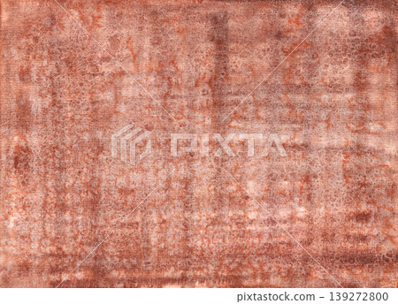 Abstract brown granulated cross hatching watercolor textured background. Artistic terra cotta grunge linen brush stroke texture for surface design, abstract spray concept, earth color pattern 139272800