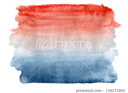 Abstract watercolor painting textured red and indigo blue gradient stain. Artistic watercolour brush stroke paint water and sunset concept for nature splash or cloud concept, sky background Abstract watercolor painting textured red and indigo blue gradient stain. Artistic watercolour brush stroke paint water and sunset concept for nature splash or cloud concept, sky background 139272803