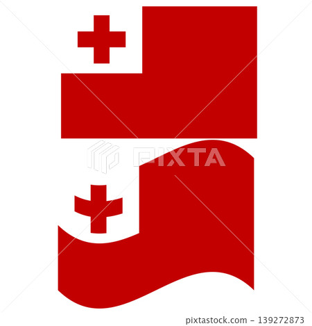 flag of Tonga on white background. Tonga country flag. Waving flag of Tonga. flat style. flag of Tonga on white background. Tonga country flag. Waving flag of Tonga. flat style. 139272873