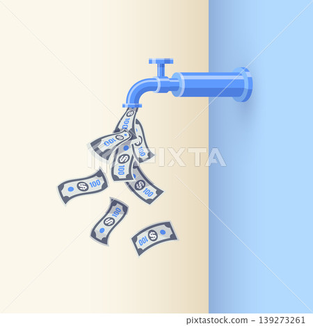Open Money Faucet Passive Income Illustration Open Money Faucet Passive Income Illustration 139273261