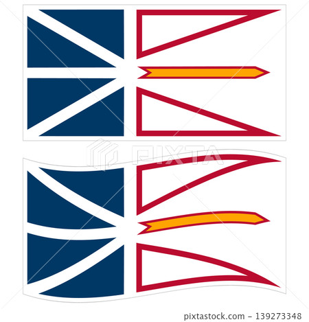 flag of Newfoundland and Labrador on white background. Newfoundland and Labrador country flag. Waving flag of Newfoundland and Labrador. flat style. flag of Newfoundland and Labrador on white background. Newfoundland and Labrador country flag. Waving flag of Newfoundland and Labrador. flat style. 139273348