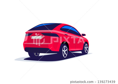 Cartoon illustration of an Abstract Suv Car Cartoon illustration of an Abstract Suv Car 139273439