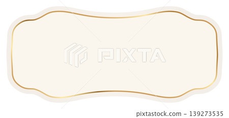Decorative label with elegant gold frame and beige background. Classic vintage badge for luxury emblem, certificate, menu, premium packaging, wedding invitation, boutique branding. Vector illustration Decorative label with elegant gold frame and beige background. Classic vintage badge for luxury emblem, certificate, menu, premium packaging, wedding invitation, boutique branding. Vector illustration 139273535