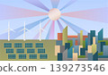 Smart city utilizing renewable energy - Flat vector illustration 139273546