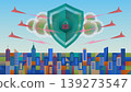 Cloud data security protection - Flat vector illustration 139273547