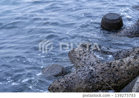 Wave-dissipating blocks at Fukuura Wharf, Yokohama 139273783