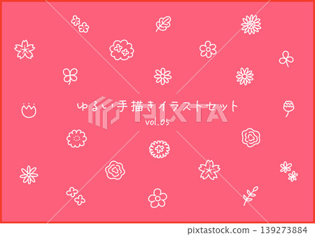 A set of loosely drawn illustrations of flowers A set of loosely drawn illustrations of flowers 139273884