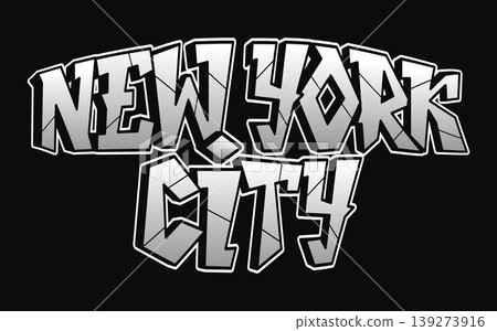 New York City street art graffiti typography design 139273916