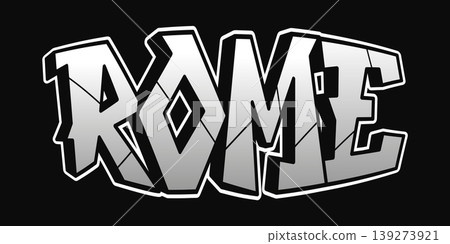 Rome capital city name in bold graffiti style lettering Rome capital city name in bold graffiti style lettering 139273921
