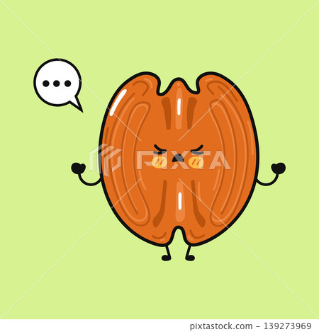 Angry pecan nut character cartoon illustration Angry pecan nut character cartoon illustration 139273969