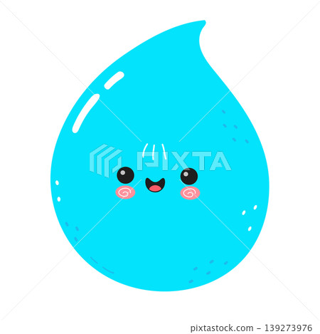 Water drop character smiling cute cartoon face Water drop character smiling cute cartoon face 139273976