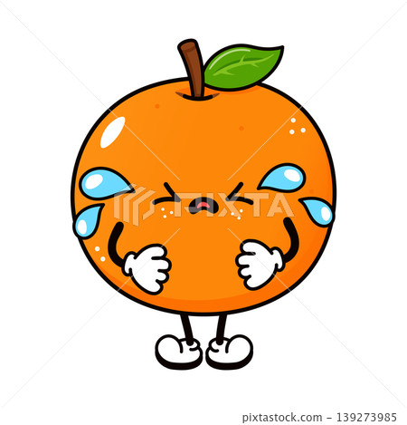 Cute Crying Mandarin Orange Character Cute Crying Mandarin Orange Character 139273985