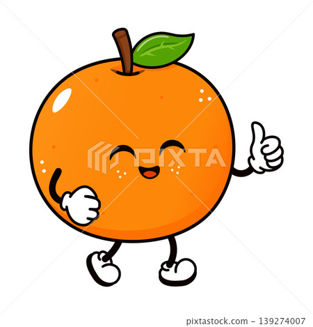 Mandarin Orange Thumbs Up Character Mandarin Orange Thumbs Up Character 139274007