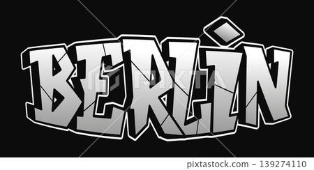 Berlin city graffiti style letter text 139274110