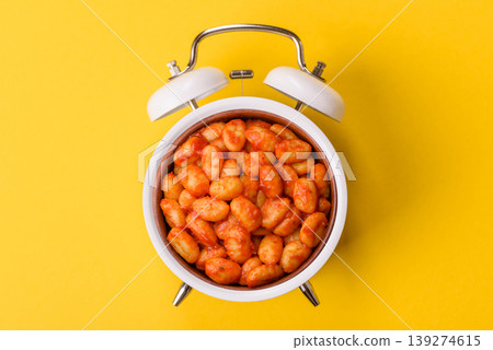 Homemade potato gnocchi with Bolognese sauce, seasoned with salt and spices. Gnocchi with sauce Homemade potato gnocchi with Bolognese sauce, seasoned with salt and spices. Gnocchi with sauce 139274615