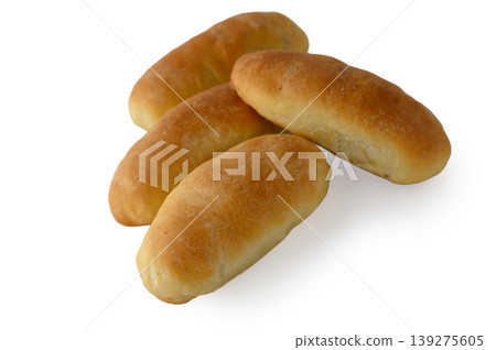Traditional Latvian Pastries with Lard Isolated on White Background 139275605